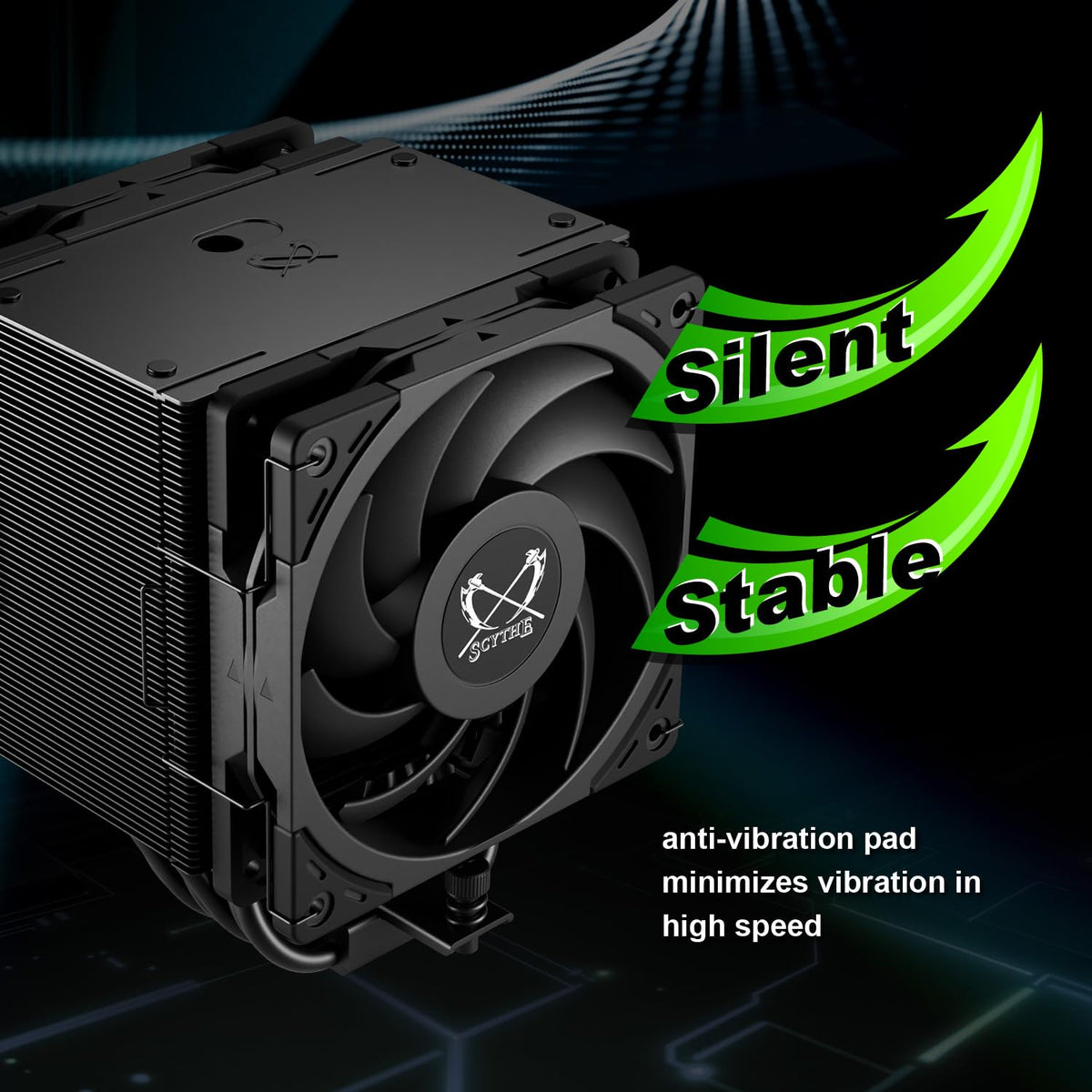 Scythe Mugen 6 Dual Fan Black Edition CPU Air Cooler, Intel LGA1700, LGA1151, AMD AM5, AM4 Support,120mm, Single Tower, Aluminium Top Cover (Mugen 6