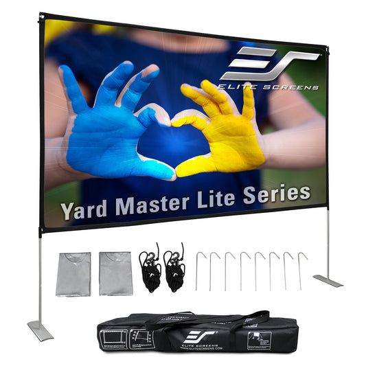 Elite Screens Yard Master Lite, 125-inch Outdoor Projector Screen 16:9 Double Sided Wrinkle-Free Foldable Portable Indoor Movie Projection Screen, |
