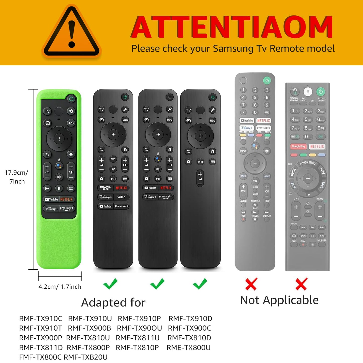 [2-Pack] Climberer Cover for Sony TV Remote, Compatible with RMF-TX910U/TX810U/TX900U/TX800U/TX811U and More Sony Bravia TV Remotes, with Lanyard