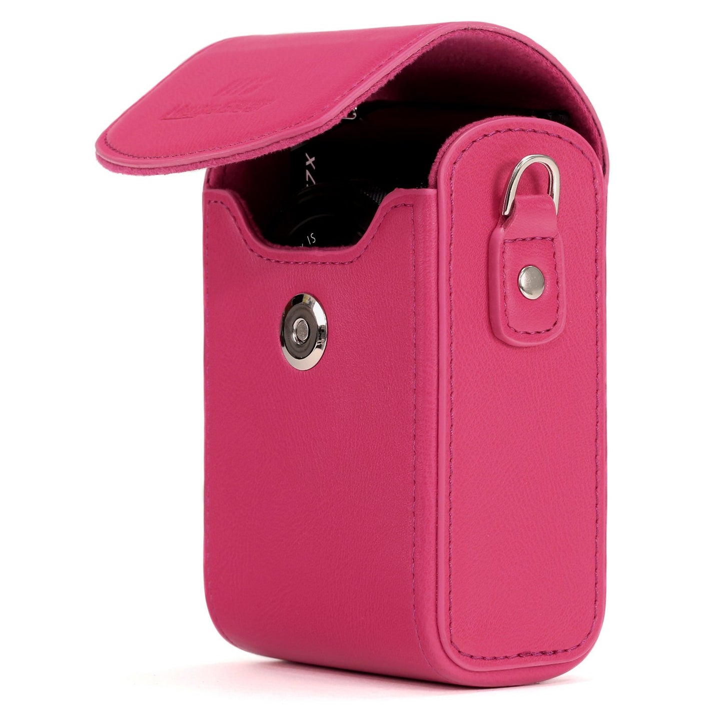 MegaGear Canon PowerShot SX740 HS, SX730 HS Leather Camera Case with Strap - Hot Pink