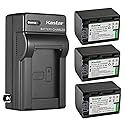 Kastar 3-Pack Battery and AC Wall Charger Replacement for Sony HDR-CX130, HDR-CX150, HDR-CX155, HDR-CX160, HDR-CX180, HDR-CX190, HDR-CX200, HDR-CX210