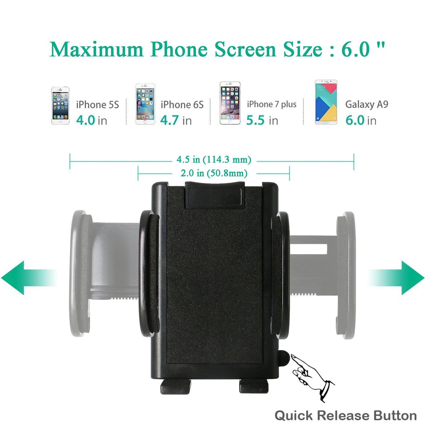 Windshield Phone Car Holder Universal Car Phone Holder Mount Strong Suction Cup Phone Holder for Car Windshield Car Phone Mount One Button Design