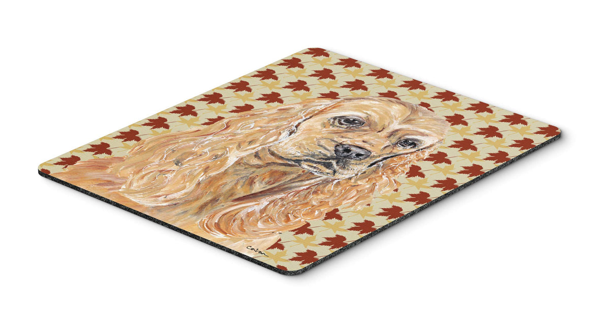Caroline's Treasures SC9542MP Buff Cocker Spaniel Fall Leaves Mouse Pad, Hot Pad or Trivet for Home Office Gaming Working Computers Laptop Mouse
