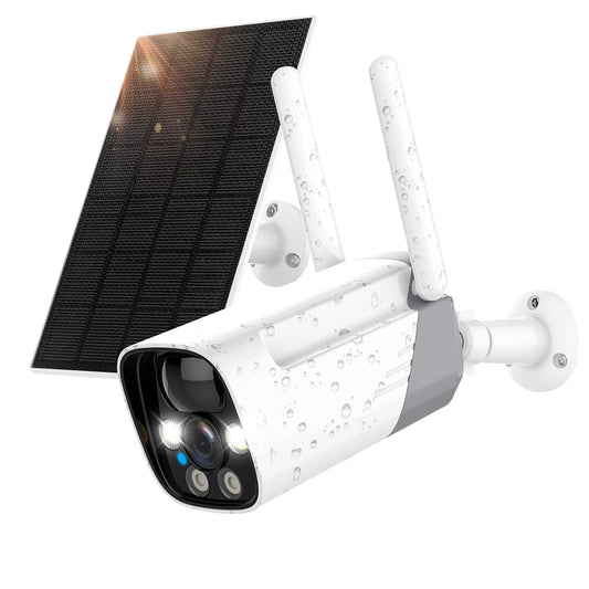HAWKRAY Solar Security Outdoor Camera Wireless,Solar-Powered Rechargeable Battery,2K Resolution 3X Digital Zoom,WiFi Camera IP66,AI,PIR Motion