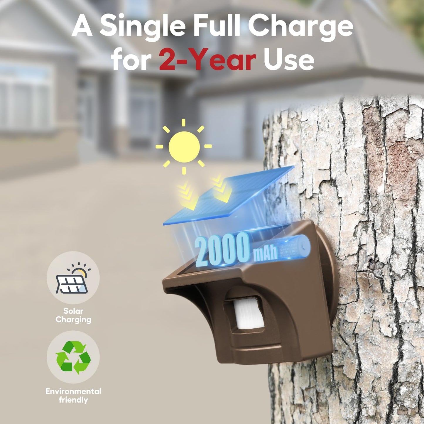 eMACROS Pro 4 Smart Solar Driveway Alarm (2.4G Wi-Fi Only) - App Push Notifications, 1/2 Mile Wireless Range Motion Sensor & Rechargeable Base Station