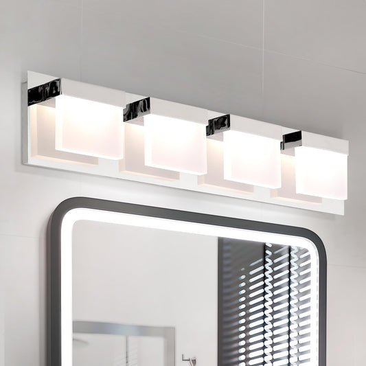 ASD LED 24" Bathroom Vanity Light, Over Mirror Lighting Fixture | 4-Lights, 3CCT, Dimmable, ETL Listed | 23W 1300LM 3000-5000K 120V | Linear Bath