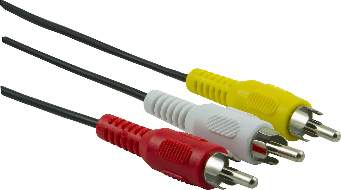 GE Composite Audio/Video Cable, 6 ft. RCA Style Plugs 3-Male to 3-Male, for TV, VCR, DVD, Blu Ray, Video Game System, Satellite, and Home Theater