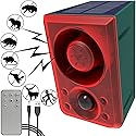 Solar Outdoor Motion Sensor Alarm - Dog Barking & Gunshot Sound 130db Motion Detector Alarm Light,with Remote Controller for Home, Villa,Yard,Chicken