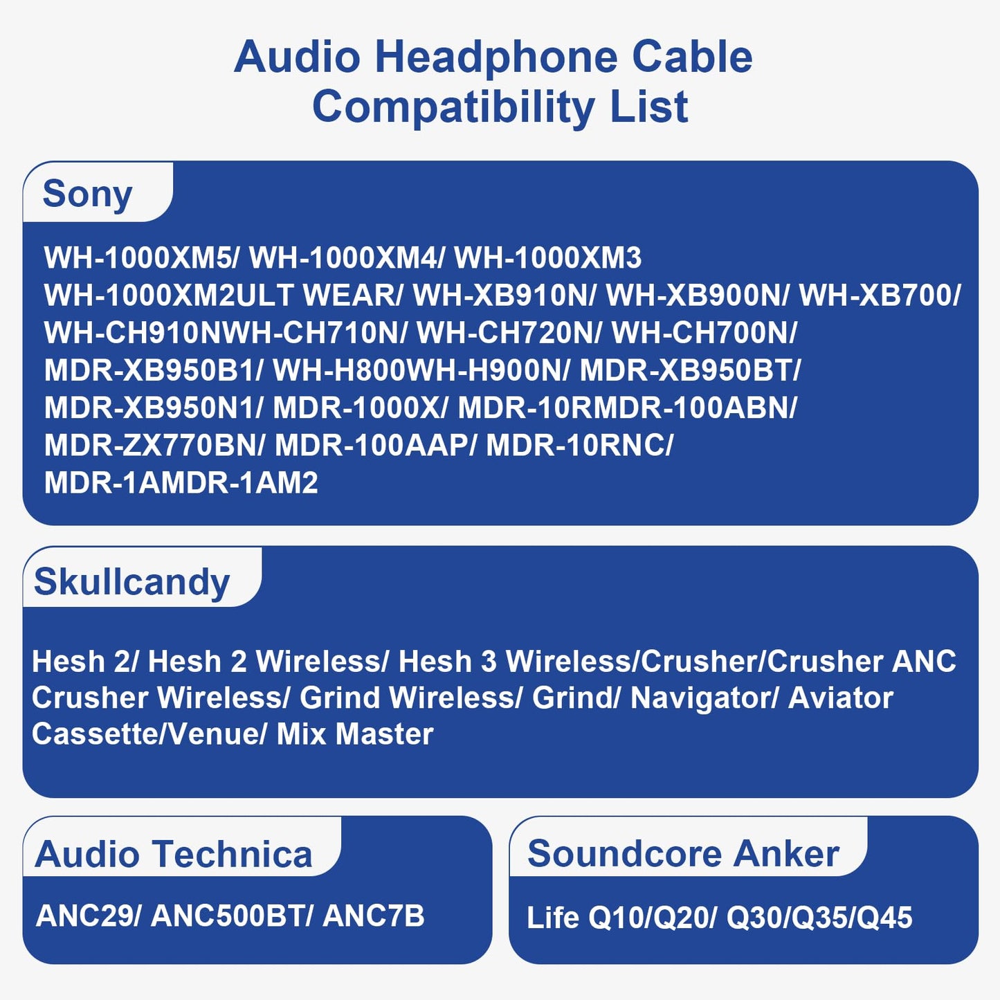 Toxaoii WH-1000XM3 Replacement Audio Headphone Cable Cord Compatible with Sony MDR-XB950BT MDR-1000X WH-H900N WH-CH700N WH-1000XM4 MDR-10R…