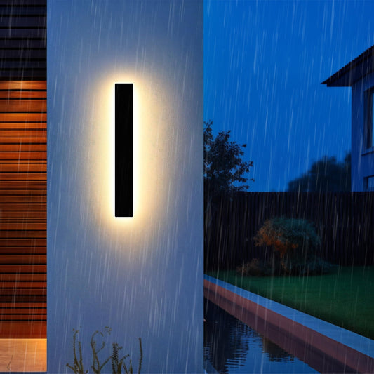 Outdoor Wall Light LED Long Wall Sconce 11.82in Ip65 Waterproof Black Modern Outdoor Lights 3000k 9W Metal Exterior Light Fixture for Porch Light