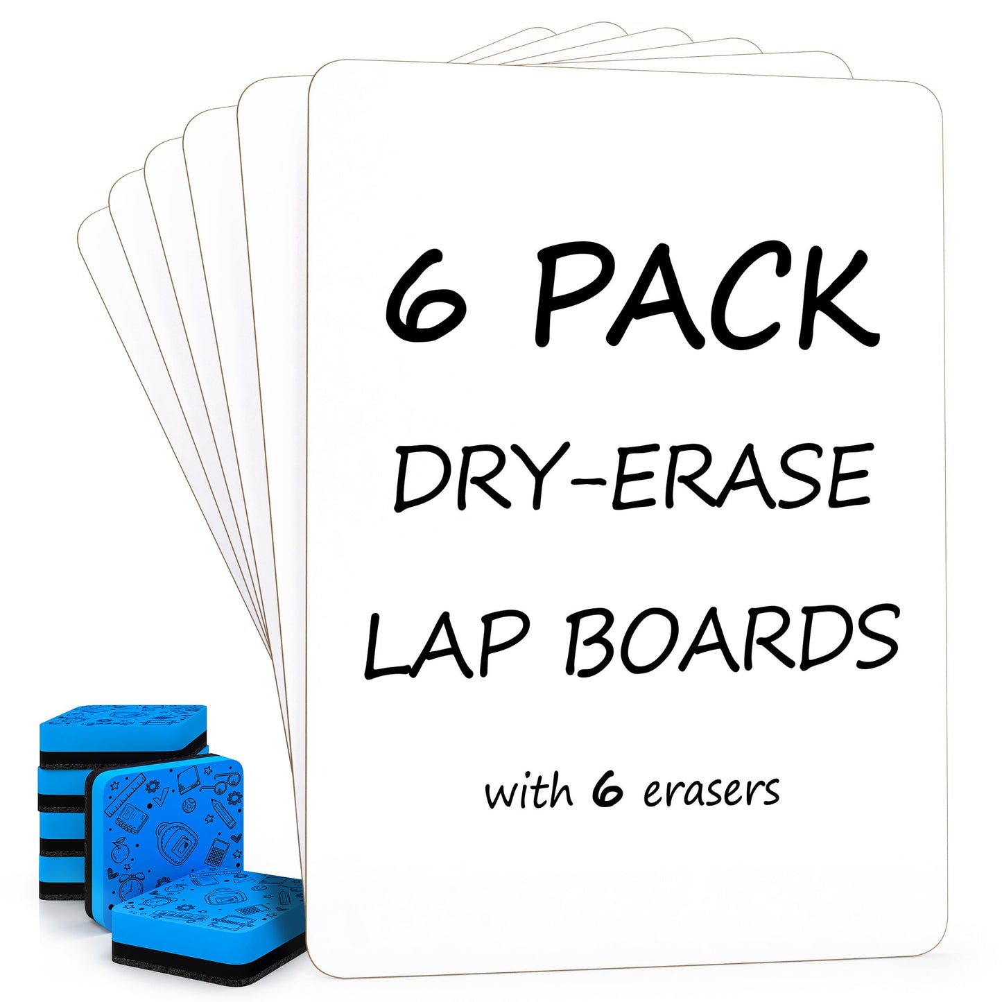 Scribbledo Small Dry Erase Whiteboards for Students, 6 Pack 9 x 12