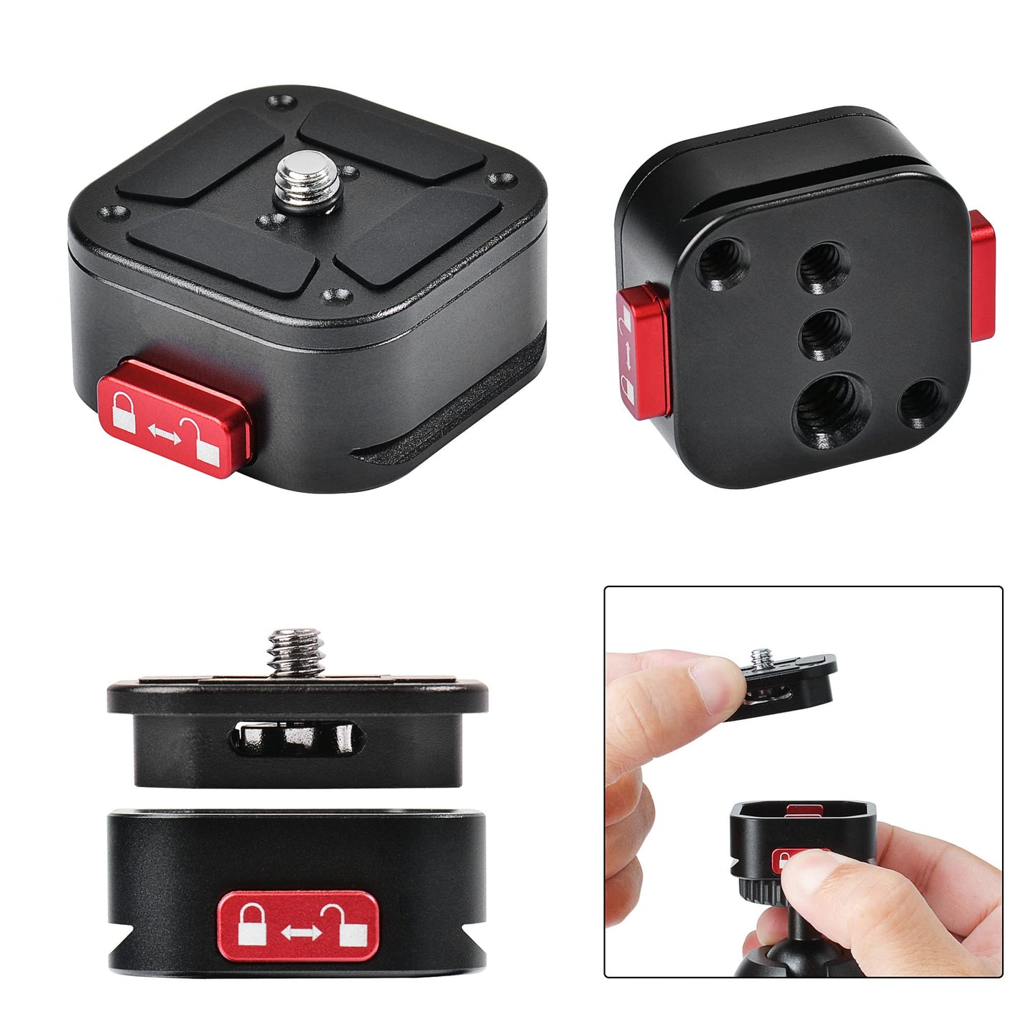 Quick Release Plate, Camera Tripod Mount Arca Swiss QR Plate Fast Claw Clamp Compatible with Canon Sony Nikon Pentax DSLR/SLR/Zhiyun/Feiyu/DJI/Moza