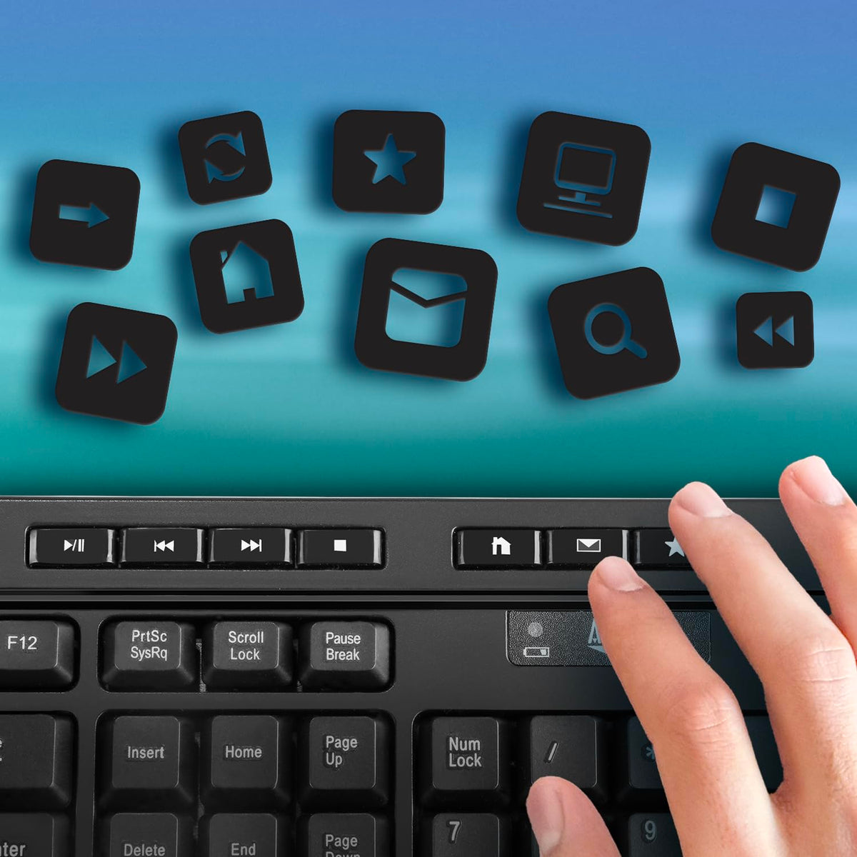 Adesso WKB-1320CB Wireless Desktop Keyboard and Mouse Combo, 2.4 GHz