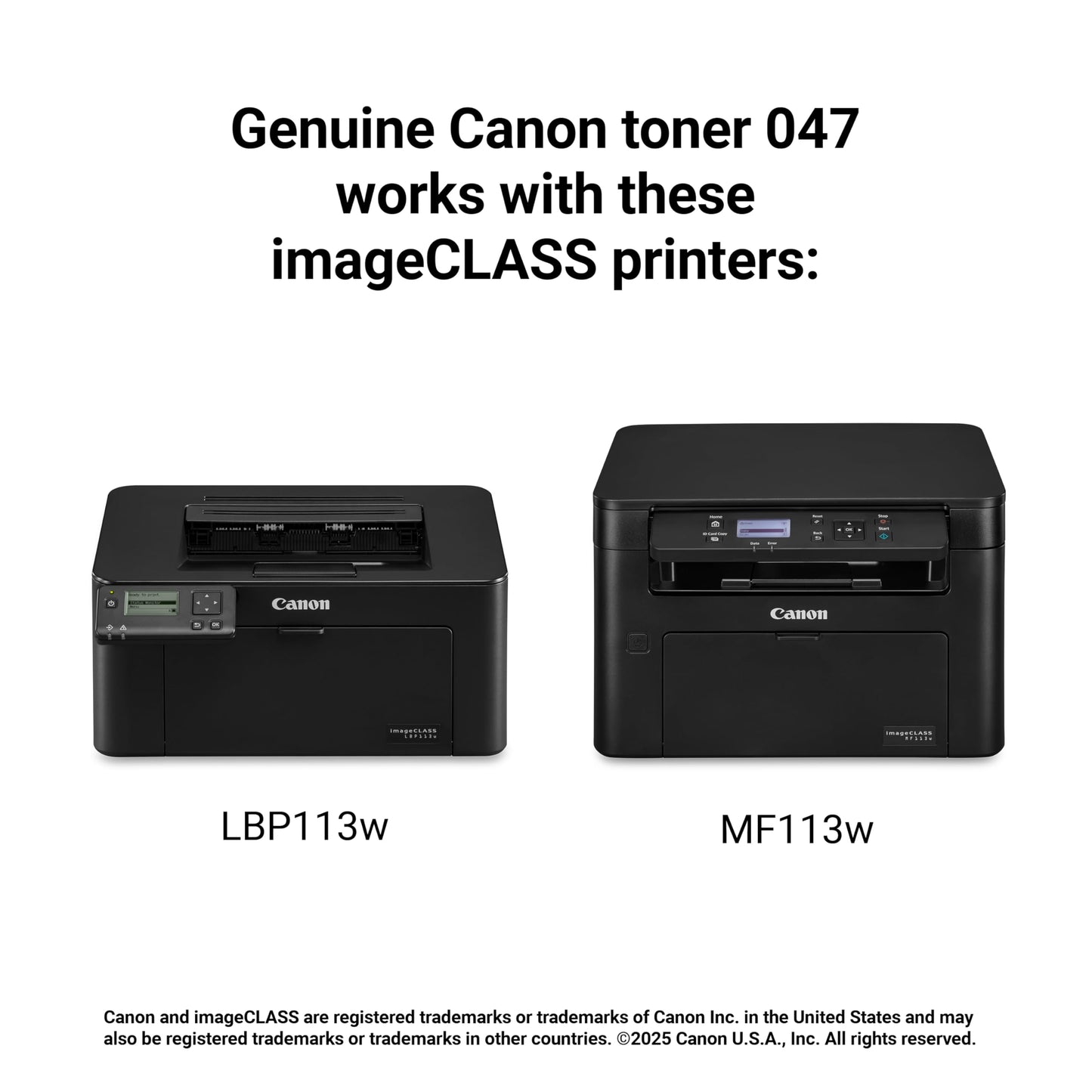 Canon Genuine 047 Black Toner Cartridge Compatible with LBP113w, MF113w