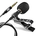 Professional Wired Lavalier Lapel Clip On Microphone for iPhone and Android Smartphone or Camera Omnidirectional Tiny Shirt Mic for Recording with