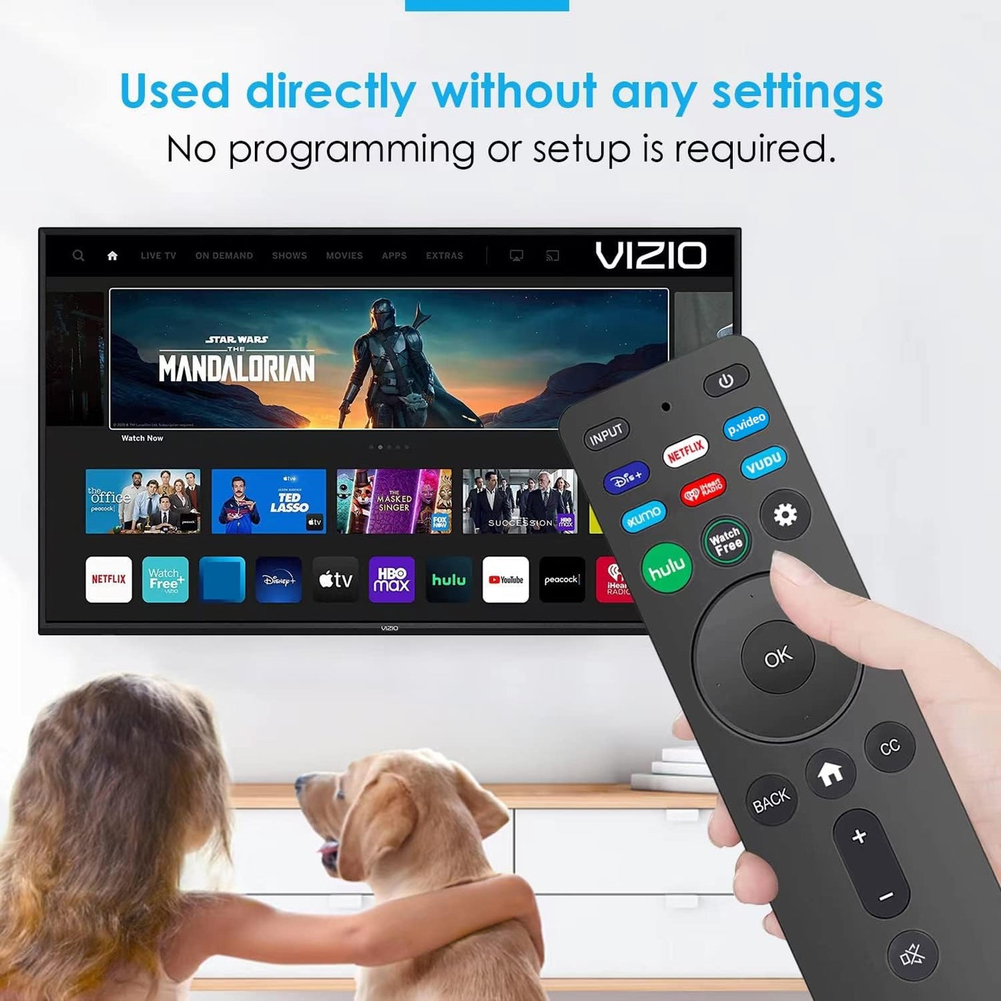 Universal Replacement Remote XRT260 for All Vizio Smart TVs with Shortcut Buttons Disney, Netflix, Video, Hulu, XUMO, VEDU, iHeart Radio and More.