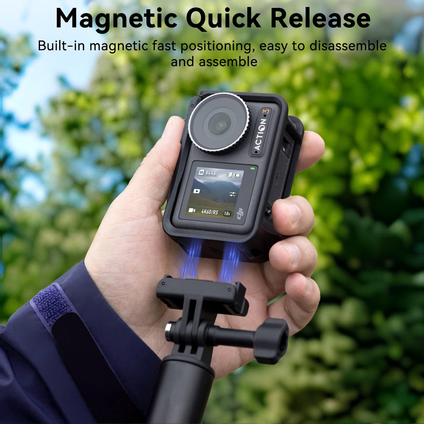 DEBMALE Osmo Action Camera Magnetic Adapter - Quick Release Adapter Mount for DJI Osmo 360/Action 5 Pro/Action 4/Action 3 Camera Accessories