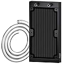 DIYhz 12 Pipe Aluminum 240mm CPU PC Water Cooling Radiator, 120mm Fanless, DC12V Black