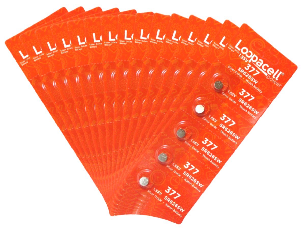 LOOPACELL 377/376 / SR626W / SR626SW / Silver Oxide Watch 100 Pack