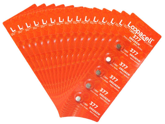 LOOPACELL 377/376 / SR626W / SR626SW / Silver Oxide Watch 100 Pack