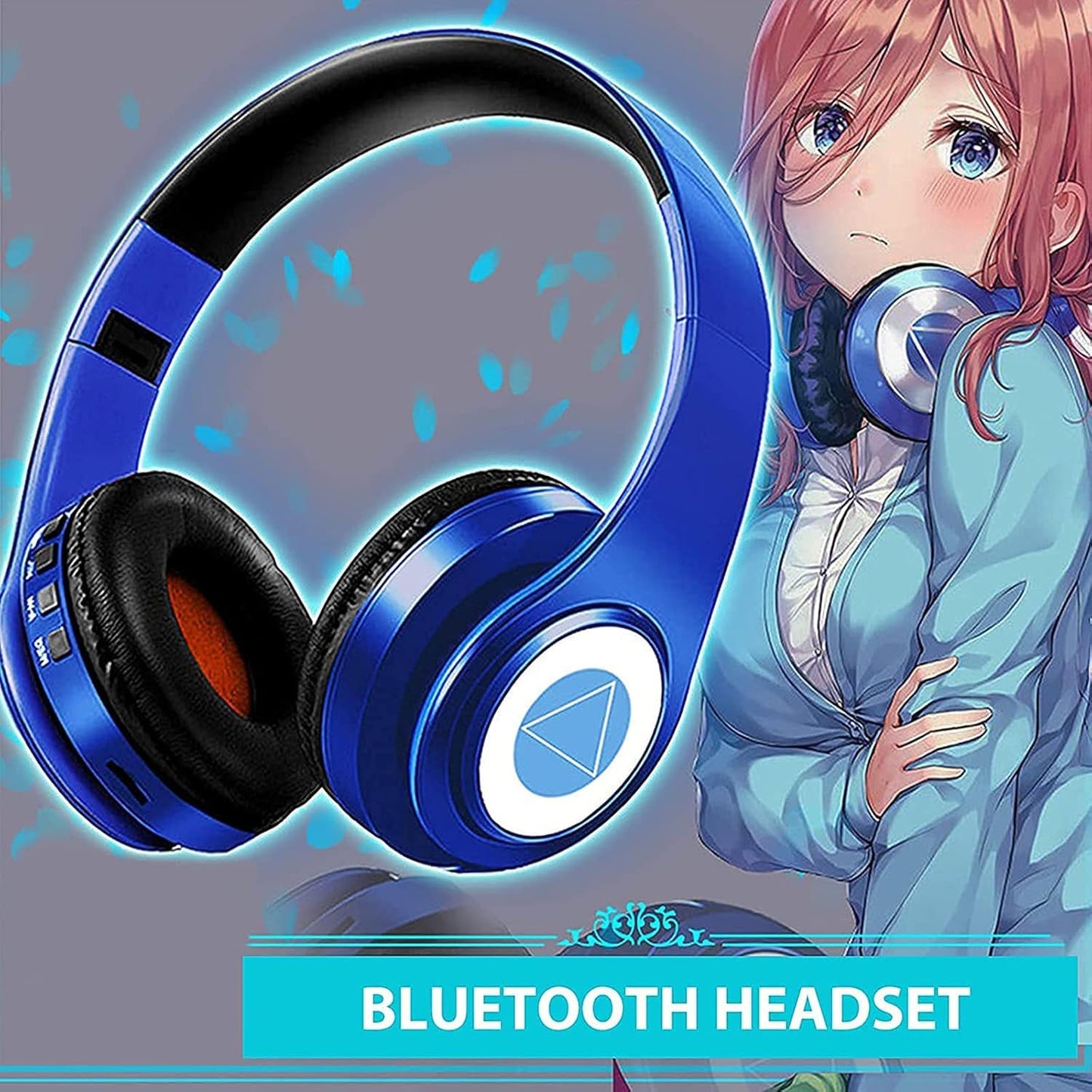 YTDTKJ Nakano Bluetooth Headphones,The Quintessential Quintuplets Headphone with Build-in Mic,Foldable Over Ear Wireless Headphones,Hi-Fi Stereo…