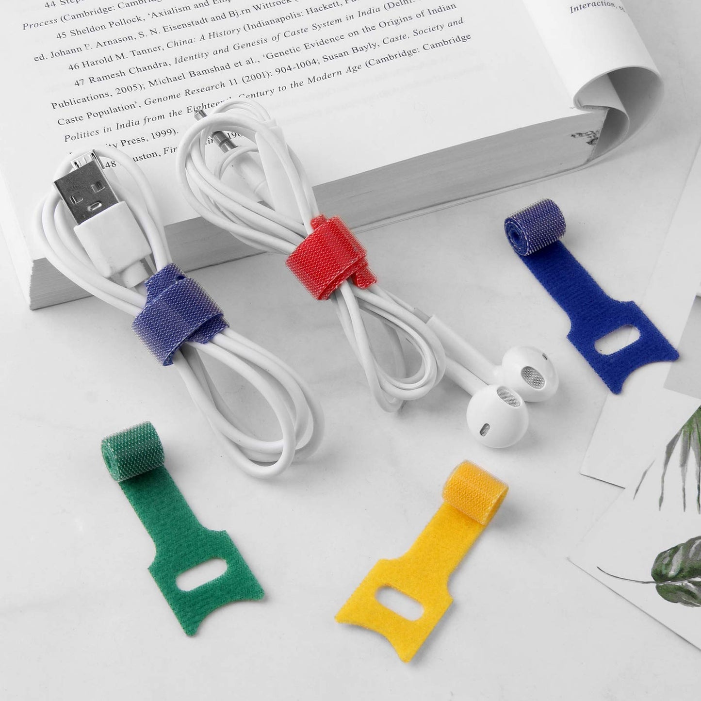 6 Inch Length Reusable Hook and Loop Cable Ties ?Strong &Microfiber fastening cloth, Adjustable Fastener Cable Strap Hook and Loop Cord Ties