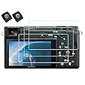 HUIPUXIANG Screen Protector for Sony Alpha A6400 A6600 A6000 A6600 A6300 A5000 Camera with Hot Shoe Cover, 0.3mm High Definition 9H Hardness Optical