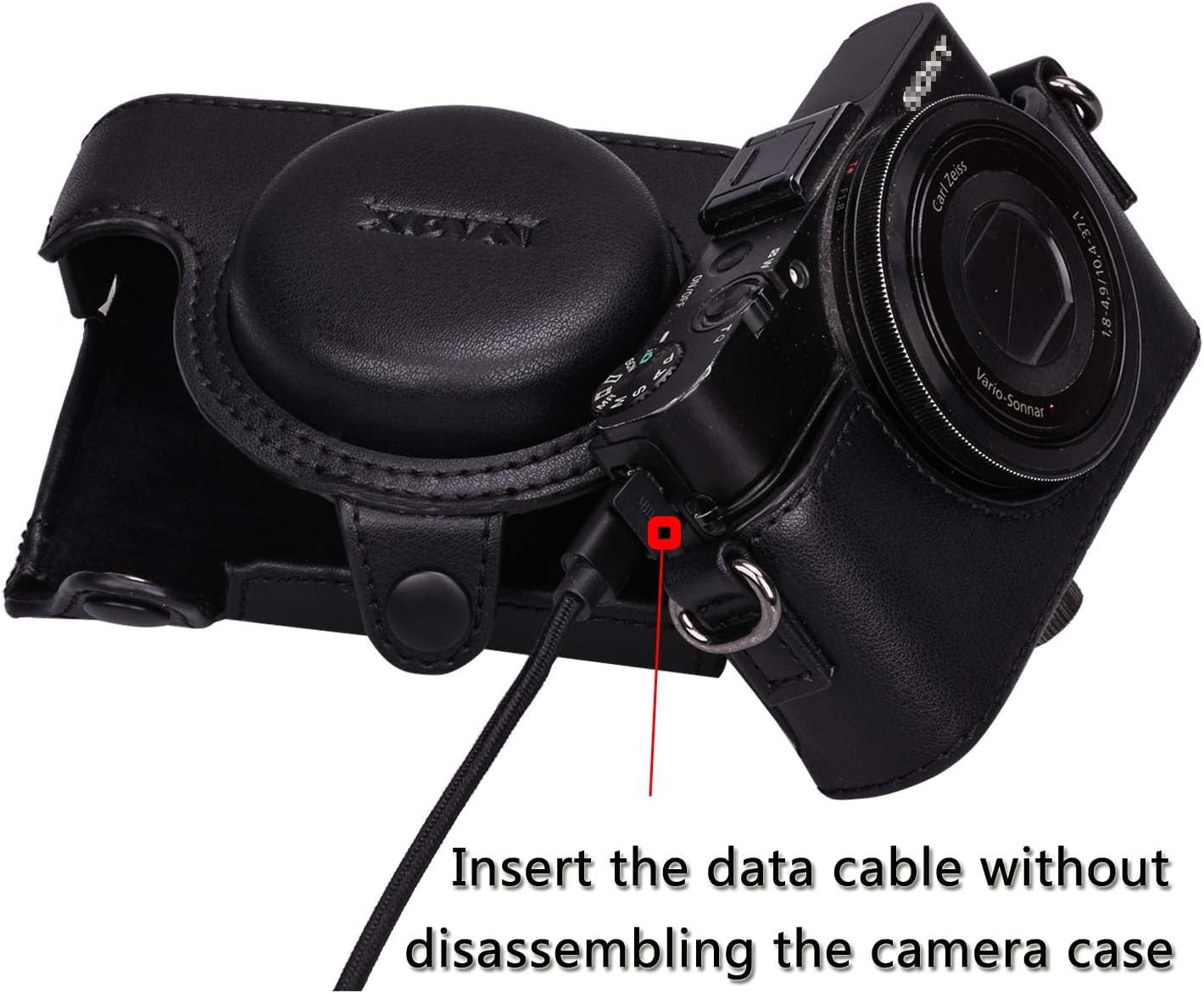 Hargedis XEVN Sony RX100 Protective Leather Camera Case Bag for DSC-RX100 Mark II, III, IV, V, VI, VII M6 5A M3 with Shoulder Strap