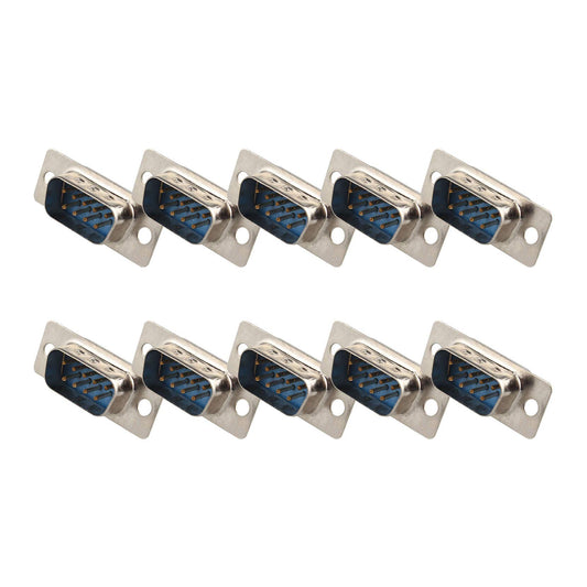 Futheda 10PCS Computer DB9 Male Connector Adapter Solder Type 9 Pin D-SUB Connectors PC Accessories