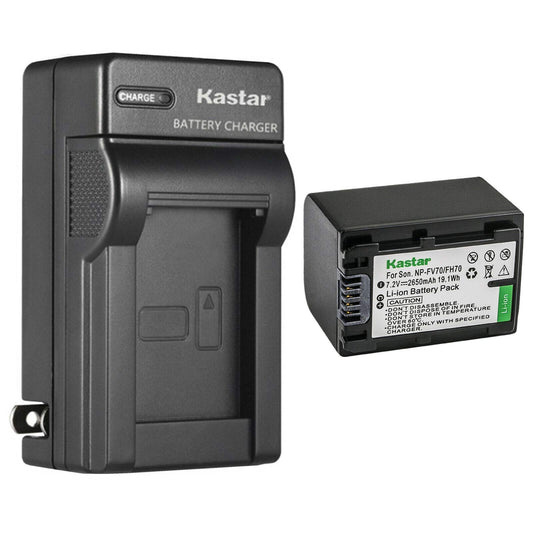 Kastar 1-Pack Battery and AC Wall Charger Replacement for Sony HDR-CX280, HDR-CX290, HDR-CX300, HDR-CX305, HDR-CX320, HDR-CX330, HDR-CX330E