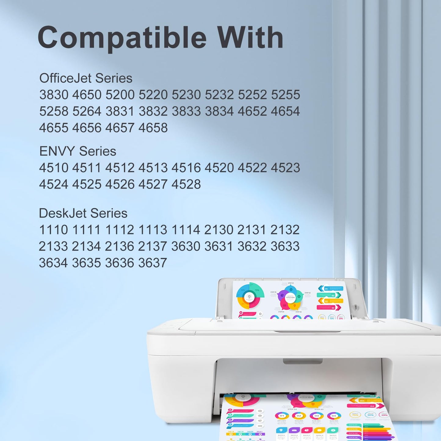 TEINO 63XL Ink Cartridges Black and Color Replacement for HP Ink 63 63XL Ink Cartridge Combo Pack Work for HP OfficeJet 4520 3830 4650 5258 5255 4652