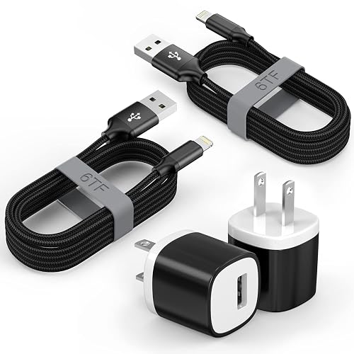iPhone Charger 2Pack [Apple MFi Certified] 6FT Fast Charging USB to Lightning Cable with USB Charger for iPhone,Apple USB Wall Charger Travel Plug