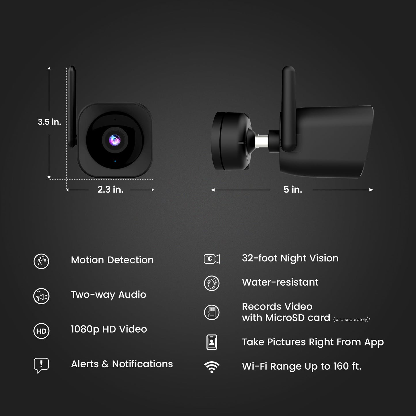 Feit Electric CAM/WM/WiFi 1080p HD Outdoor WiFi Smart Home Security Camera with Night Vision