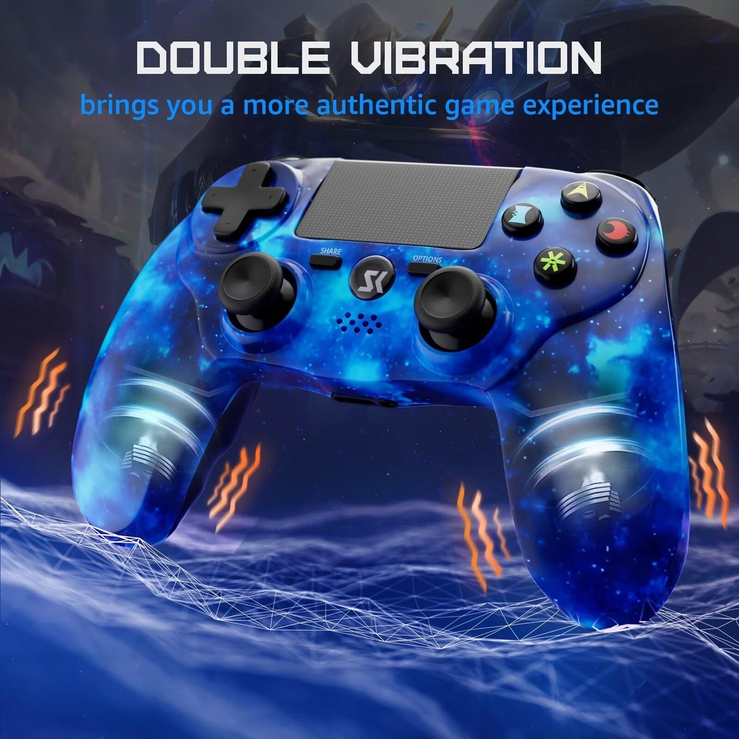 Controller for PS4, Wireless Controller for Sony PlayStation 4/Slim/Pro, Remote Control with Double Vibration, 6-axis Motion Sensor, Speaker, 3.5mm