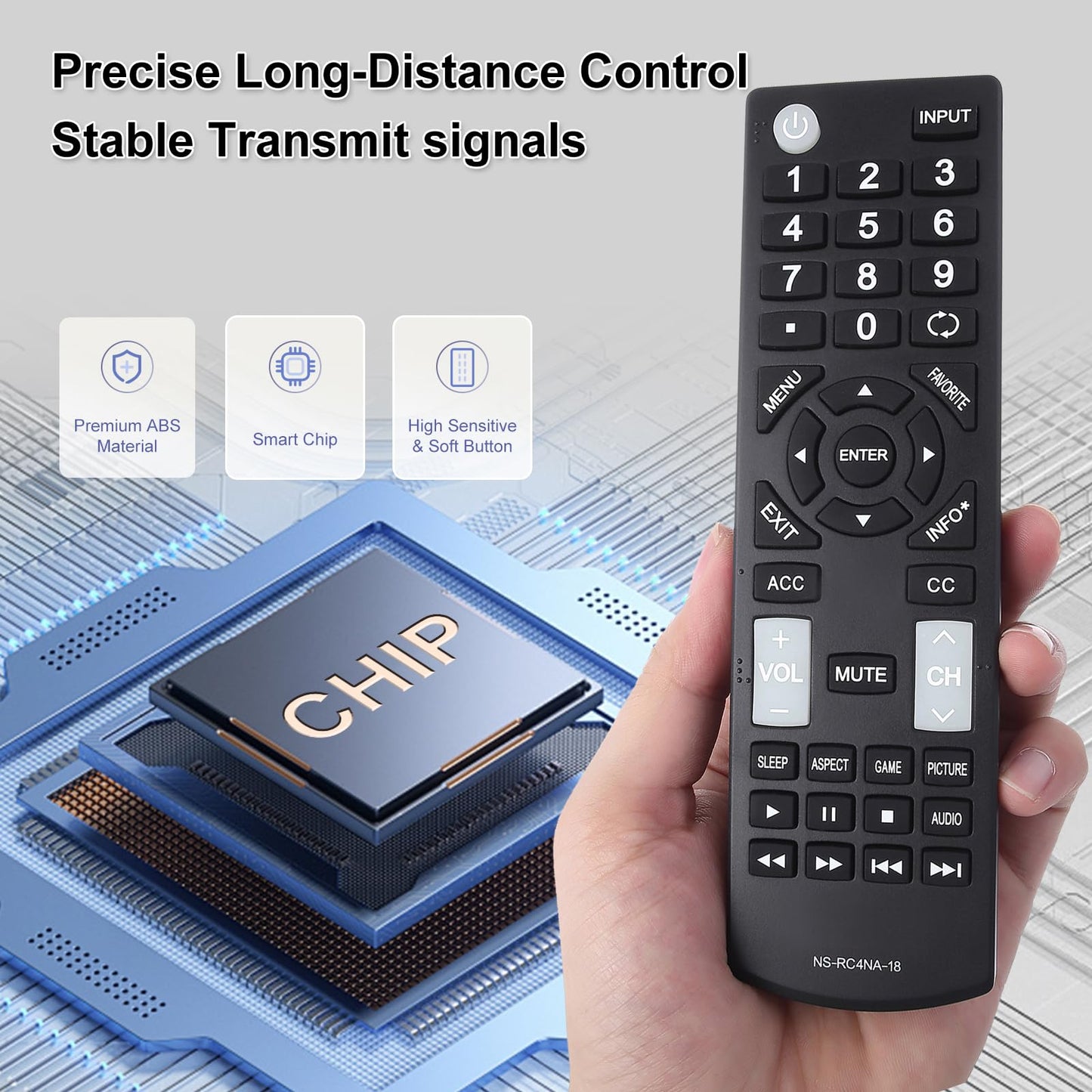 NS-RC4NA-18 Universal Replacement TV Remote Control Fit for All Insignia Smart TVs