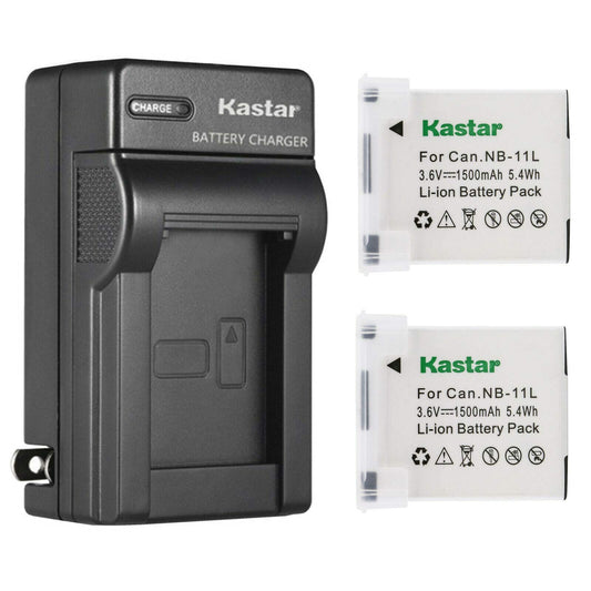 Kastar 2-Pack Battery and AC Wall Charger for Canon ELPH & IXUS Cameras