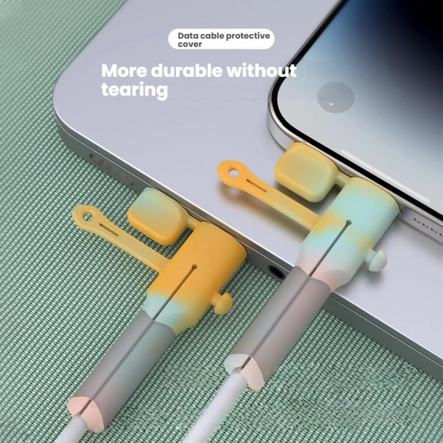 [3 Pairs] Charging Cable Protector - Durable Silicone Charger Cable Protector for Cord Protection - for Home, Office, Travel (Android C-C)