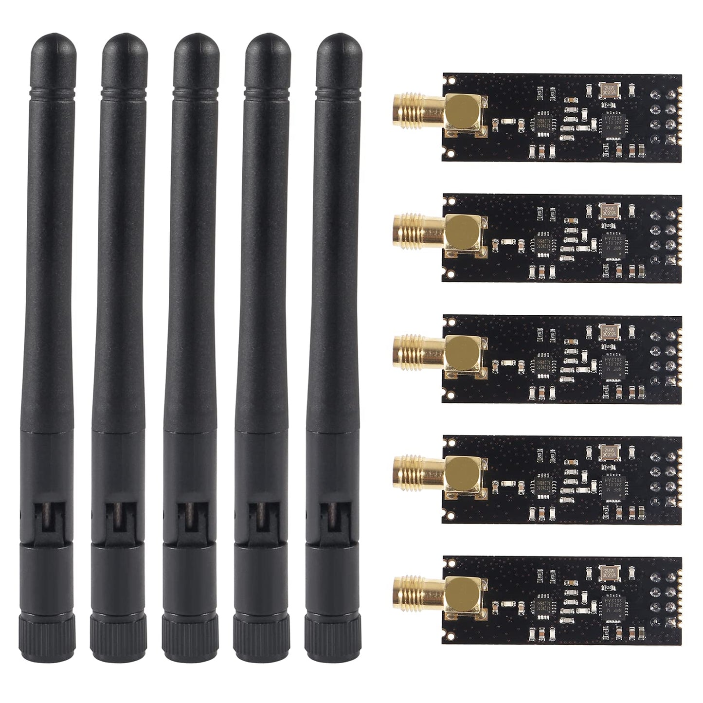 ACEIRMC 5pcs Wireless Transceiver Module 2.4G 1100m NRF24L01+PA+LNA in Antistatic Foam for ArduinoIDE Compatible with Antenna