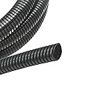 MyyYiTar 1in-10ft Wire Loom Conduit Protector Cable Sleeves Cover Hard Tubes for Outdoor Electrical Wire Management Organizer Kit- Black
