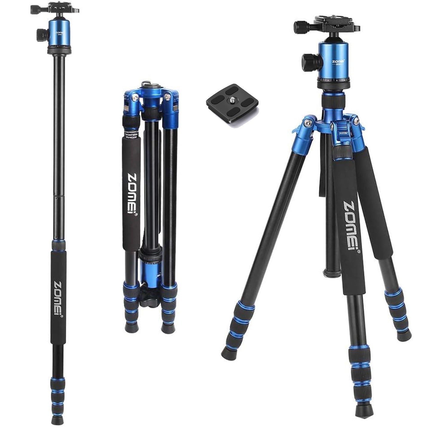 ZOMEi Camera Tripod?Light Weight Heavy Duty Portable Magnesium Aluminium Travel Tripod with Ball Head,Extra Quick Release Plate for Canon Sony Nikon