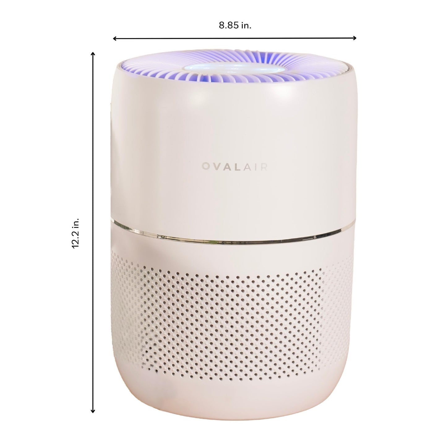OVAL AIR AIR2000A 3-Stage H13 Smart True HEPA Desk Air Purifier for Rooms up to 150 sq. ft. reduces Pet Odor, Smoke, White