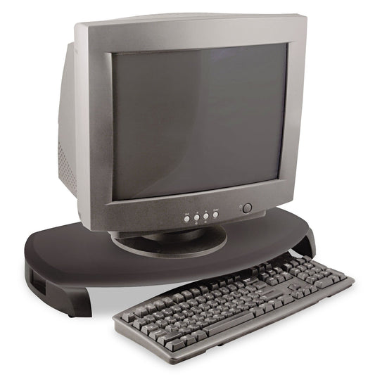CRT/LCD Stand with Keyboard Storage, 23 x 13 1/4 x 3, Black