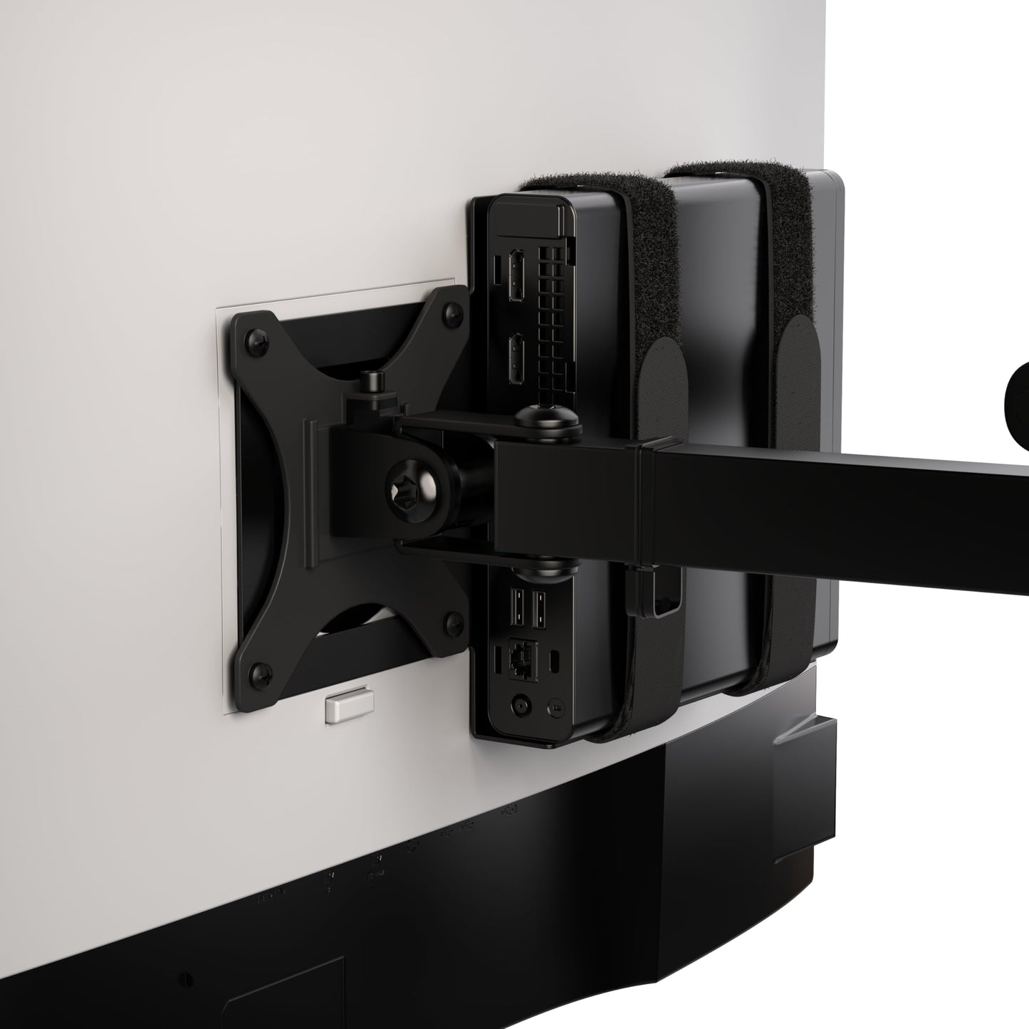 HumanCentric Universal Small Device VESA Mount for VESA Arms, Adjustable Strap Mount for Small Computers and Other Electronic Devices, Mounts On The