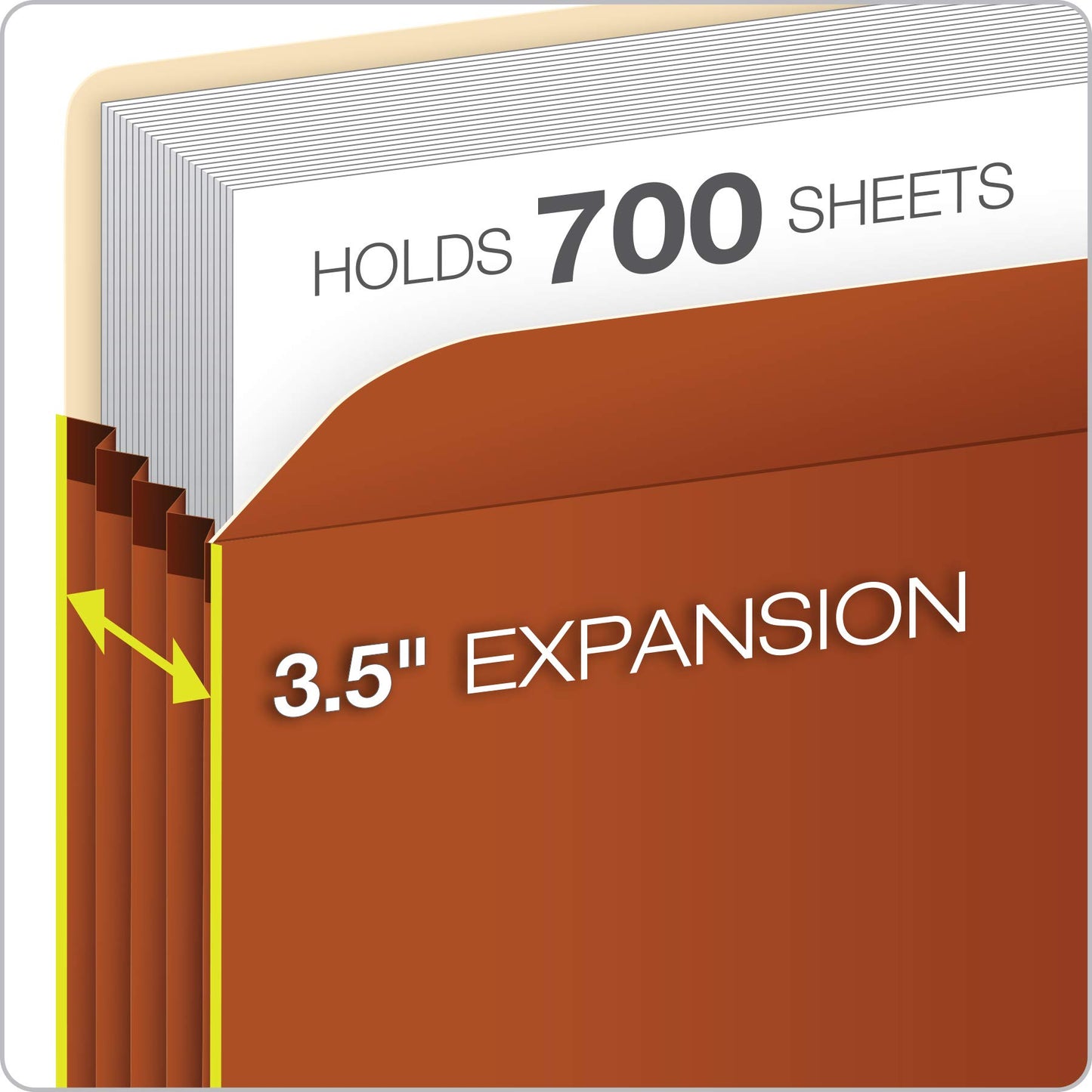 Pendaflex Expanding File Pockets, File Organizers for School, Home or Office, Letter Size, Redrope, 3.5" Expansion, Reinforced with DuPont™ Tyvek®