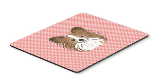 Caroline's Treasures BB1248MP Checkerboard Pink Papillon Mouse Pad, Hot Pad or Trivet for Home Office Gaming Working Computers Laptop Mouse