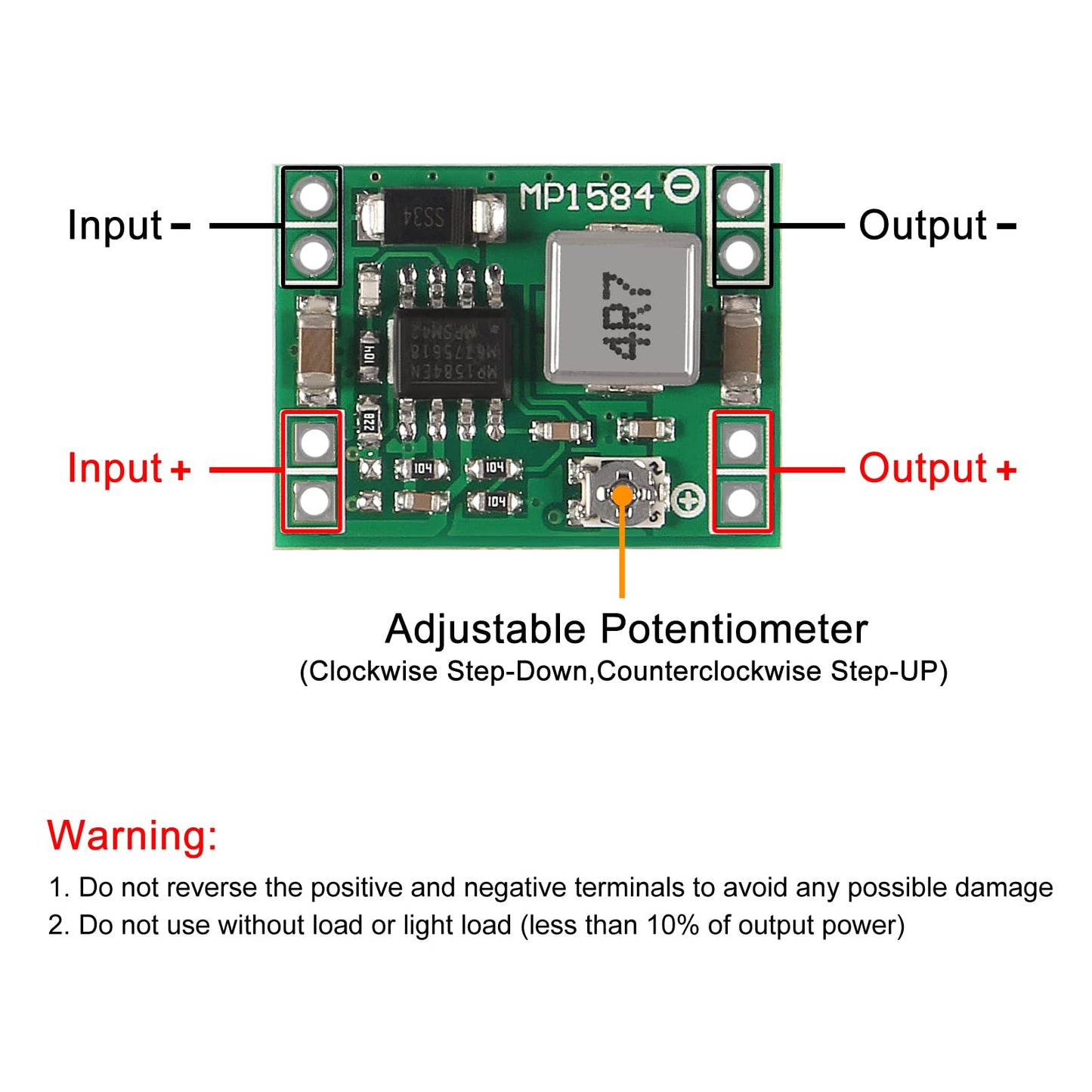 15PCS 12-24V to 5V 3A DC-DC Step Down Power Supply Module MP1584EN Adjustable Buck Converter