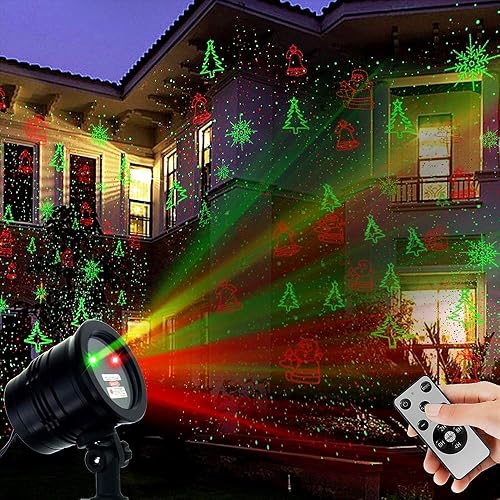 Christmas Laser Lights Outdoors Decoration Projector Light Waterproof LED Star Show for Xmas Decor House Home Yard Garden Patio Wall Indoor, Red