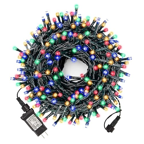 XUNXMAS Bright Christmas Lights Outdoor 300 LED String Lights, 100ft Connectable 8 Modes Christmas String Lights Tree Lights for Home, Party, Holiday