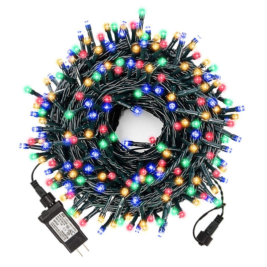 XUNXMAS Bright Christmas Lights Outdoor 300 LED String Lights, 100ft Connectable 8 Modes Christmas String Lights Tree Lights for Home, Party, Holiday