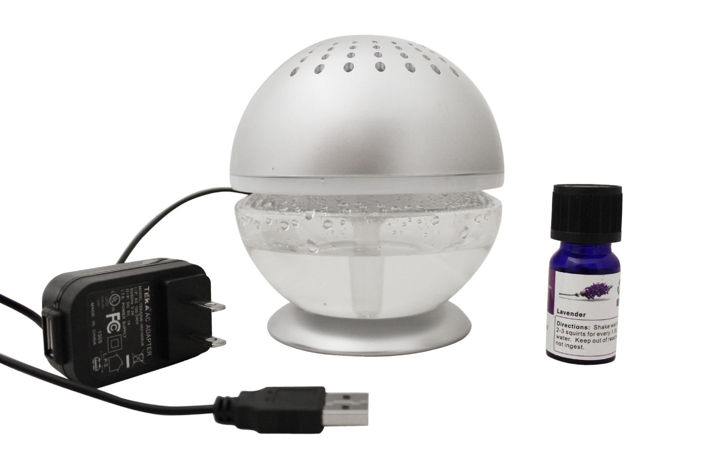 EcoGecko Pure H2O Mini Water Based Air Revitalizer, Air Freshener, Room Aromatizer, Aromatherapy, Aroma and Essential Oil Diffuser with 2 Bottles